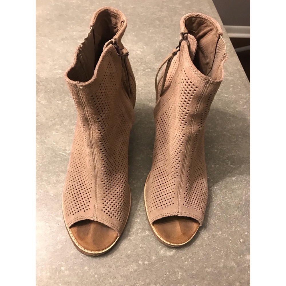 TOMS peep toe booties - Size 8